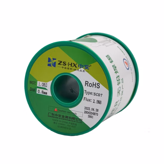 Filo per saldatura senza piombo con nucleo RoHS di vendita calda per materiali di saldatura Sac307
